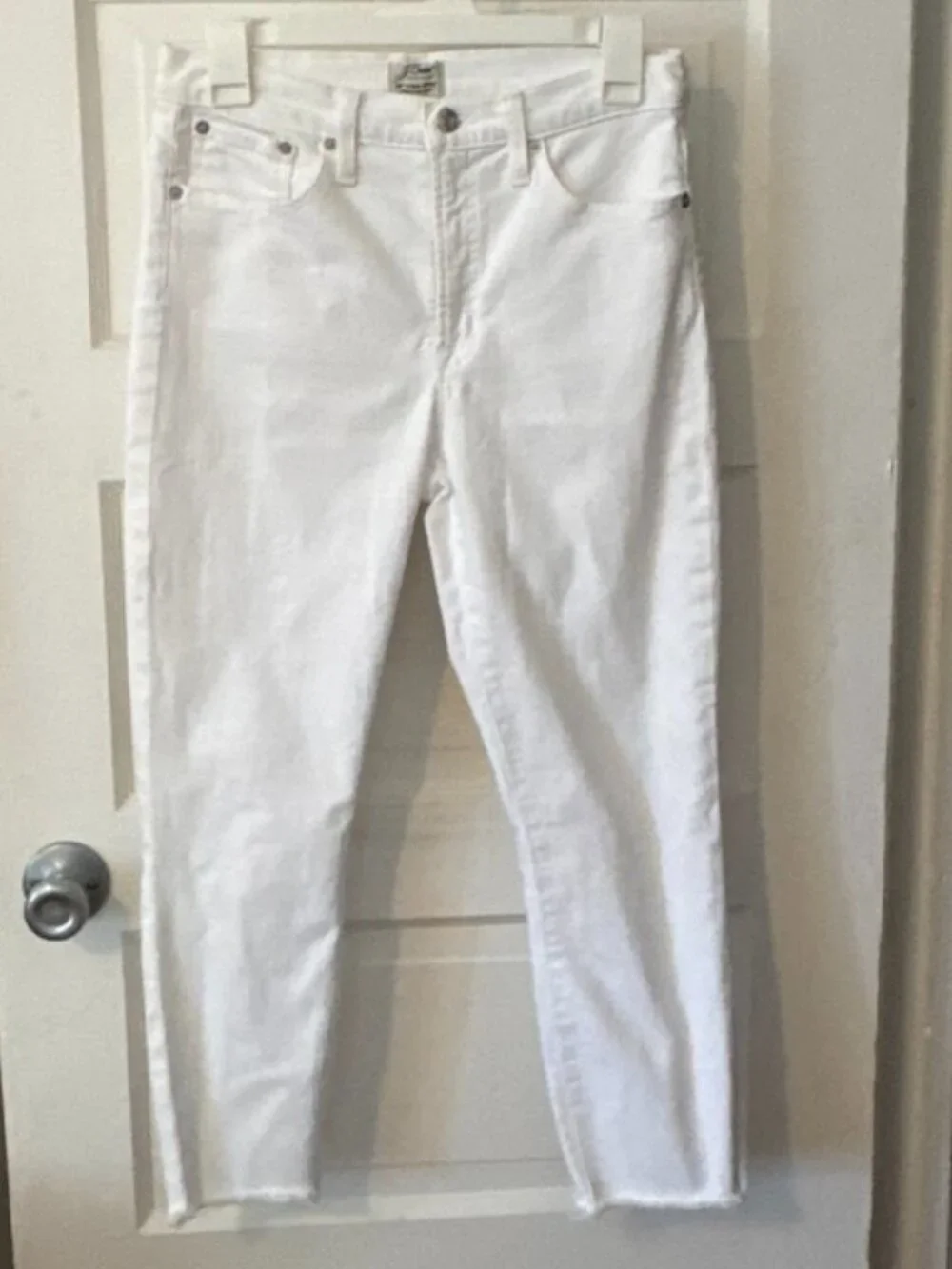 J.Crew White 10 Inch High Rise Toothpick Jeans Size 29P